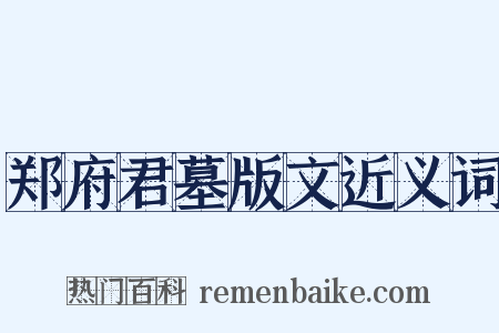 郑府君墓版文近义词是什么意思的图片